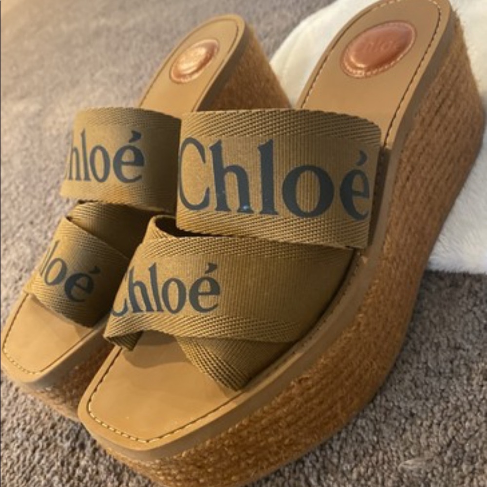 Chloé platform espadrilles size 10